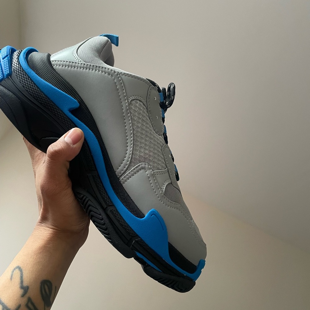 Balenciaga Gray and Blue Chunky Sneakers - Picture 6 of 6